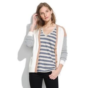 Madwell Color Block Wool Cardigan